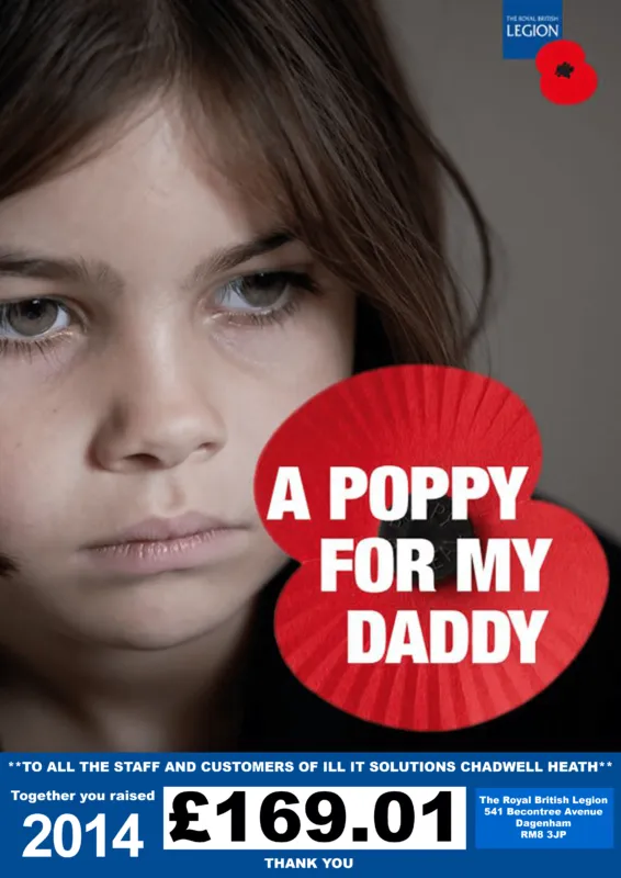 Poppy Appeal Fundraising | ILL IT Soluitions Romford Essex - We Raised in 2014