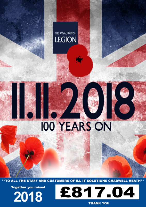 Poppy Appeal Fundraising | ILL IT Soluitions Romford Essex - We Raised in 2018