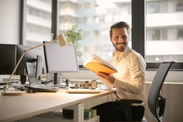 man using windows computer