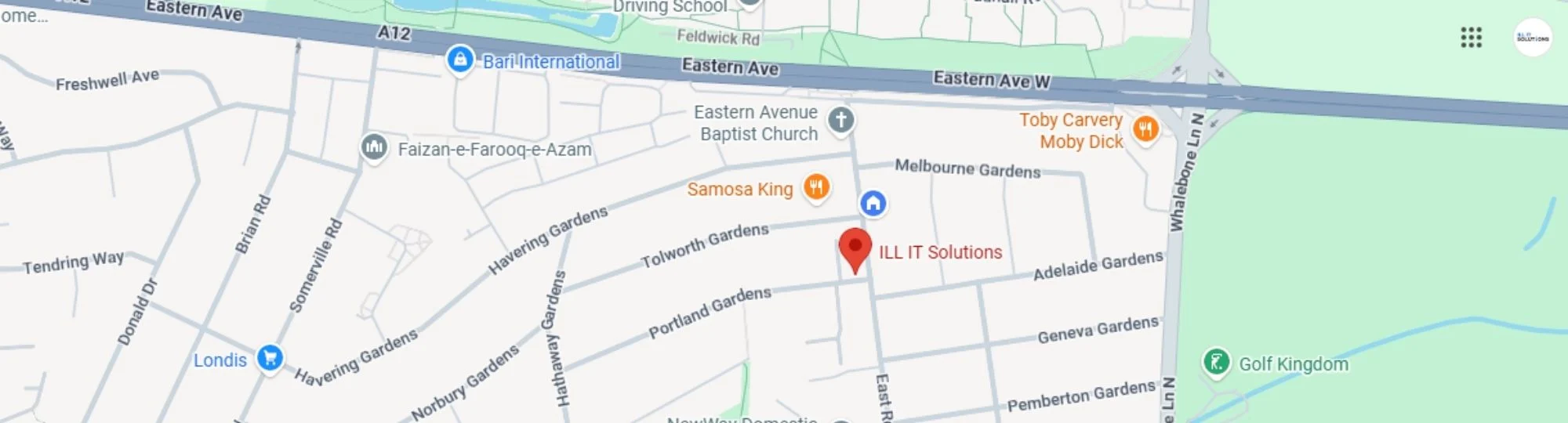 Map to Find us Computer / Laptop repairs in Romford Essex | ILL IT Solutions